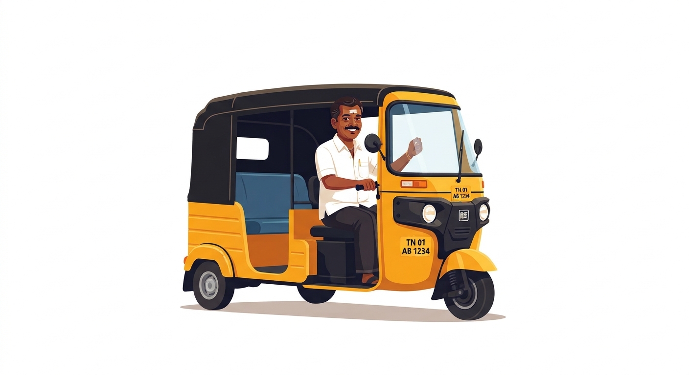 Tightly Cropped Tamil Auto Driver Logo